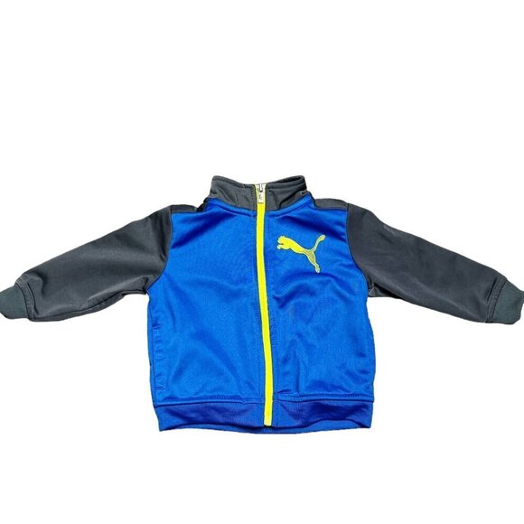 Puma Jacket Baby Size 12 Months Grey Blue Full Zip Soft Shell - Picture 1 of 3